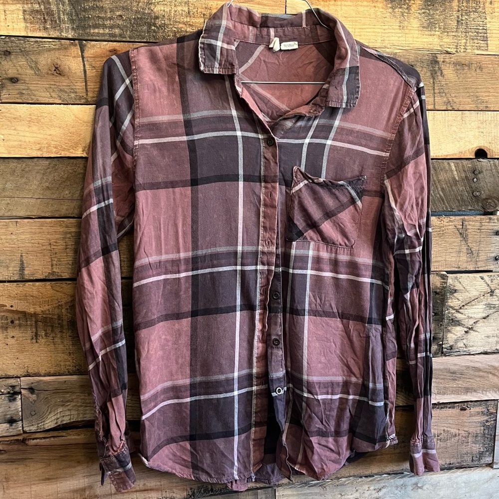 distressed button down shirt